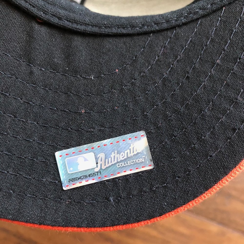 New Era 59 Fifty San Francisco Giants baseball cap hat 7.5 7 1/2 black orange - Picture 8 of 8